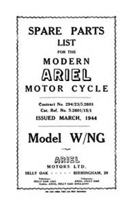 Ariel W/NG model riders handbook 0173