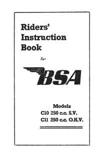 1948 BSA C10 C11 instruction book