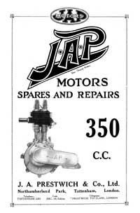 J.A.P 0672 6 & 8hp air cooled & 8hp water cooled engines parts book 