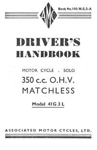 1941 Matchless model 41G3L drivers handbook