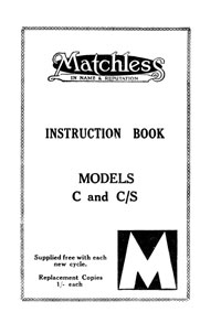 Matchless Models 'C' & 'C/S' instruction book