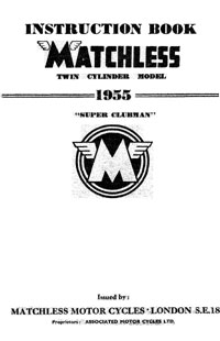 1955 Matchless Twin cylinder models maintenance manual