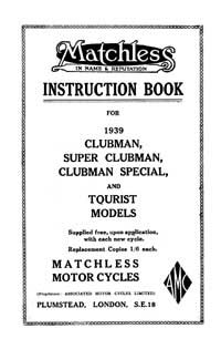 1939 Matchless instruction book
