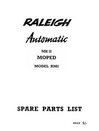 Raleigh Automatic MkII moped RM8 parts book