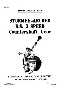 1924 Sturmey Archer 3 Speed BS parts list