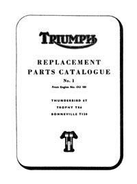 1963 Triumph unit 650cc parts book No.1