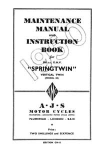 1950 AJS Twins Maintenance manual