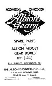 Albion 1929-1931 J models parts book