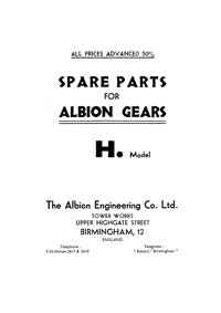 Albion H model parts list