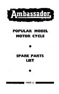 1953 Ambassador Popular parts book