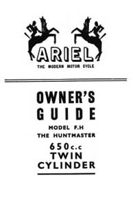1954-1955 Ariel Twin FH 650cc owners guide