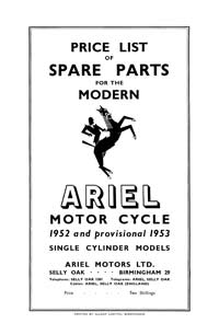 1952-53 Ariel singles models partsbook
