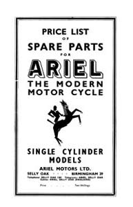 1956-1957 Ariel singles models parts book