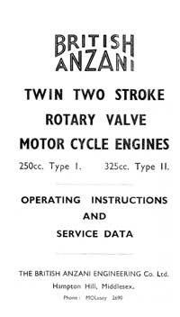 British Anzani 250cc operating instructions & Data
