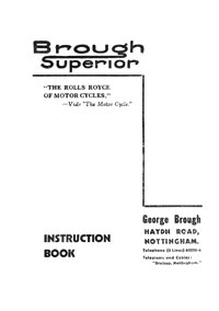 Brough Superior SS80, 1150, SS100 instruction book