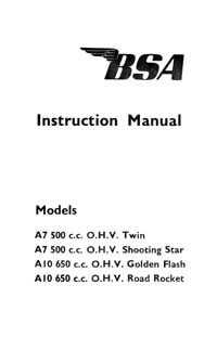 1955-1957 BSA A7 A10 intruction book