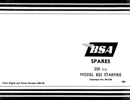 1968 BSA B25 Starfire parts book