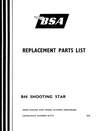 1970 BSA B44 Shooting star parts book