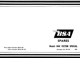 1968 BSA B44 Victor Special parts book