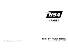 1967 BSA B44 Victor Special parts book