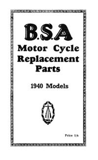 1940 BSA All Models parts book