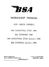 1969-1970 BSA B25 & B44 Workshop manual