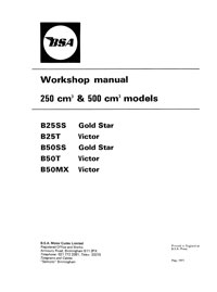1971on BSA B25SS B25T B50SS B50T B50MX Workshop manual