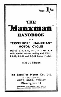 1935-1936 Excelsior  Manxman handbook
