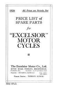 1926 Excelsior parts book