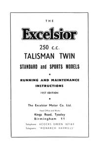 1957-1958 Excelsior Talisman Twin maintenance instructions