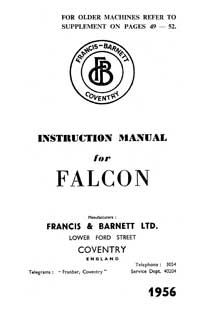 1955-1956 Francis Barnett Falcon 74 instruction book