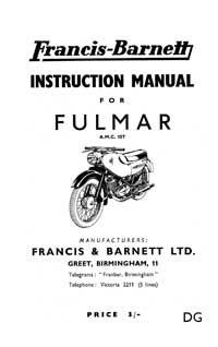 1961-1965 Francis Barnett Fulmer 88 instruction manual