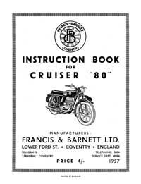 1957-1958 Francis Barnett Cruiser 80 instruction book