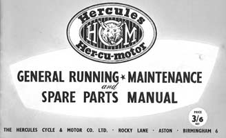 Hercules Her-cu-motor maintenance & parts manual 