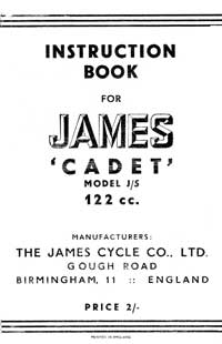 1948-1954 James Cadet instruction book
