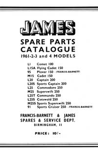 1961-1964 Francis Barnett & James models parts book