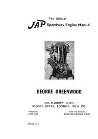 JAP Type 4B Speedway Engine manual & parts list.