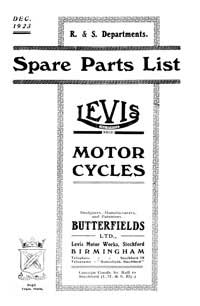 1923 Levis All Models parts book