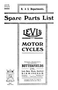 1924 Levis All Models parts book