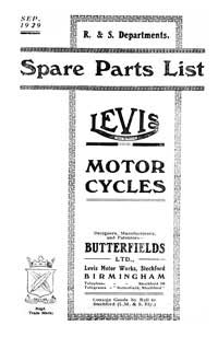 1929 Levis all models parts book