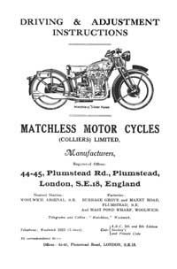 Matchless Silver Hawk driving & adjustment instructions