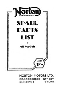 1938-1946 Norton all Models parts book