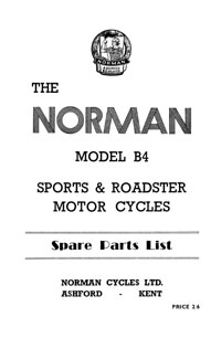 Norman model B4 parts list