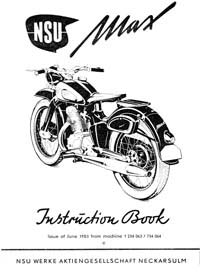 1953 NSU MAX instruction book