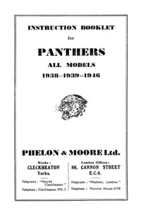 1938-1946 Panther all models instruction book 