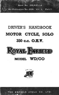 Royal Enfield WD model WD/CO drivers handbook 
