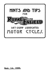 1930 Royal Enfield F30 G30 H30 J30 instruction book