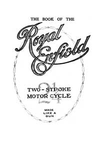 1920's Royal Enfield 2 1/4 hp two stroke instruction book