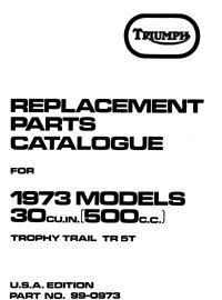 1973 Triumph Trophy Trail TR5T parts list USA