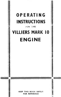 Villiers Mark 10 operating instructions